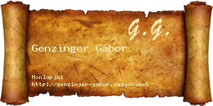 Genzinger Gábor névjegykártya
