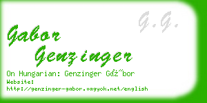 gabor genzinger business card